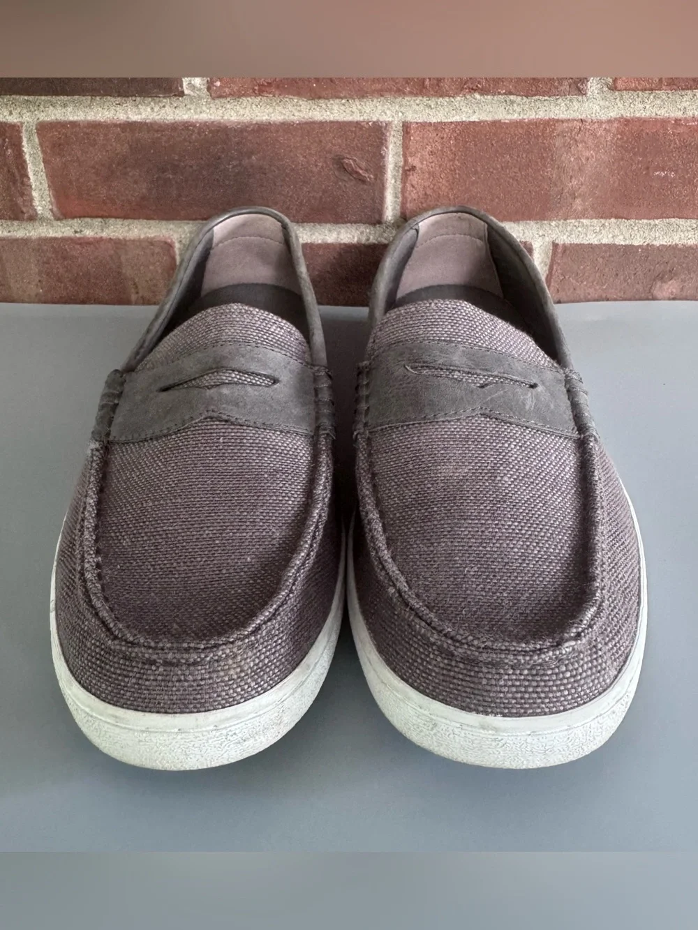 Cole Haan Pinch Maine Grand OS Penny Loafers Mens US 10M Gray Canvas C25710. In
